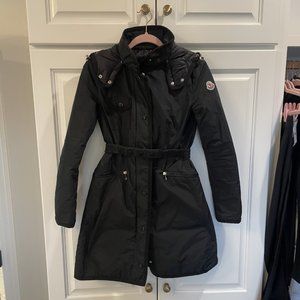 MONCLER Mauve Water Resistant Taffeta Down Coat, Size 0